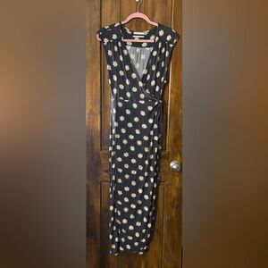 Urban Outfitters Floral Black Wrap Dress